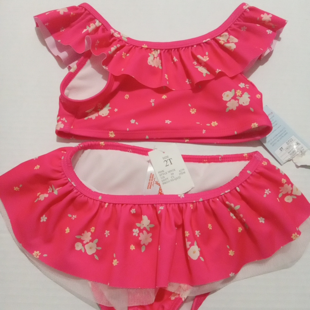 Floral Ruffle Two-Piece Swimsuit for Toddlers size 2t